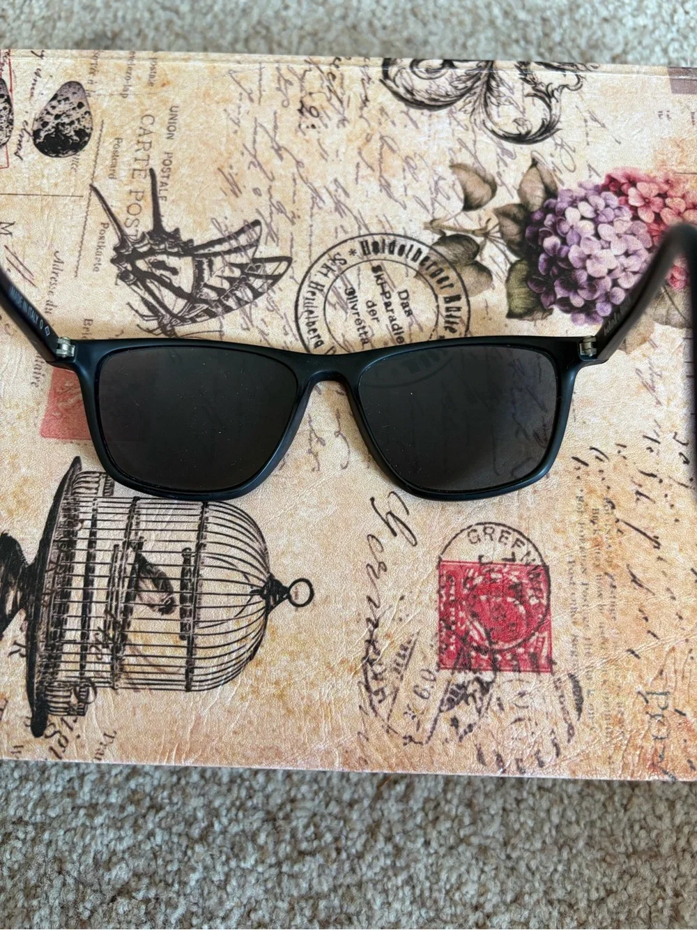 Anne Klein Black Polarized Wayfarer Sunglasses